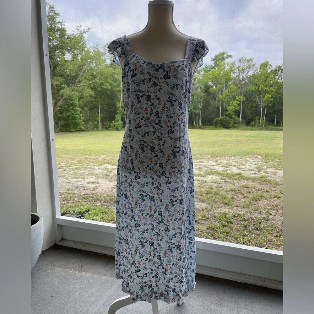 LOFT Floral Print Women's Midi Dress - Picture 5 of 8